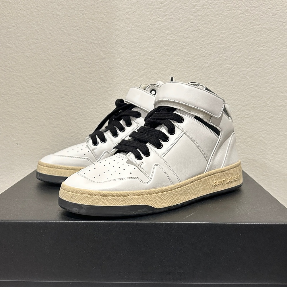 Saint Laurent LAX Mid Top leather sneakers, Size 38, New in Box